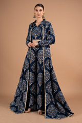 Blue Printed Top Bottom Set303 video